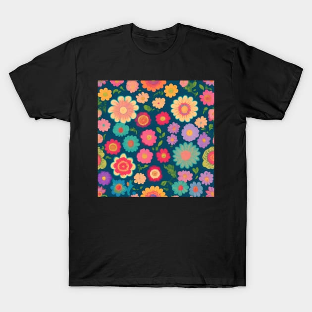 Psychedelic Blooms T-Shirt by Adele